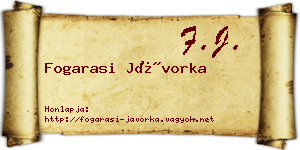 Fogarasi Jávorka névjegykártya